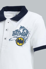 Load image into Gallery viewer, Redtag-White-Batman-Pique-Polo-Character,-Colour:White,-Filter:Infant-Boys-(3-to-24-Mths),-Infant-Boys-T-Shirts,-New-In,-New-In-INB,-Non-Sale,-S22B,-Section:Kidswear,-TBL-Infant-Boys-3 to 24 Months
