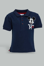 تنزيل الصورة على معرض الصور، Redtag-Navy-Mickey-Mouse-Pique-Polo-Plain-Infant-Boys-3 to 24 Months
