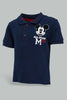 Redtag-Navy-Mickey-Mouse-Pique-Polo-Plain-Infant-Boys-3 to 24 Months