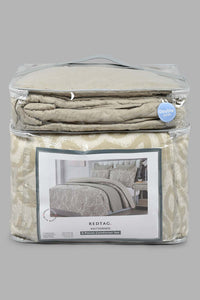 Redtag-Grey-Damask-Print-6-Piece-Comforter-Set-(Double-Size)-Comforters-Home-Bedroom-