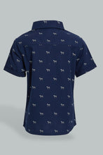 Load image into Gallery viewer, Redtag-Navy-Animal-Printed-Short-Sleeve-Shirt-Colour:Navy,-Filter:Infant-Boys-(3-to-24-Mths),-Infant-Boys-Shirts,-New-In,-New-In-INB,-Non-Sale,-S22B,-Section:Kidswear,-TBL-Infant-Boys-3 to 24 Months
