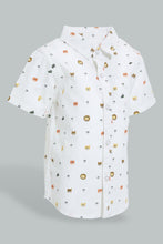 Load image into Gallery viewer, Redtag-White-Tiger-Printed-Short-Sleeve-Shirt-Colour:White,-Filter:Infant-Boys-(3-to-24-Mths),-Infant-Boys-Shirts,-New-In,-New-In-INB,-Non-Sale,-S22B,-Section:Kidswear,-TBL-Infant-Boys-3 to 24 Months
