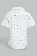 Load image into Gallery viewer, Redtag-White-Tiger-Printed-Short-Sleeve-Shirt-Colour:White,-Filter:Infant-Boys-(3-to-24-Mths),-Infant-Boys-Shirts,-New-In,-New-In-INB,-Non-Sale,-S22B,-Section:Kidswear,-TBL-Infant-Boys-3 to 24 Months
