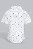 Redtag-White-Tiger-Printed-Short-Sleeve-Shirt-Colour:White,-Filter:Infant-Boys-(3-to-24-Mths),-Infant-Boys-Shirts,-New-In,-New-In-INB,-Non-Sale,-S22B,-Section:Kidswear,-TBL-Infant-Boys-3 to 24 Months