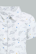 Load image into Gallery viewer, Redtag-White-Dino-Printed-Short-Sleeve-Shirt-Colour:White,-Filter:Infant-Boys-(3-to-24-Mths),-Infant-Boys-Shirts,-New-In,-New-In-INB,-Non-Sale,-S22B,-Section:Kidswear,-TBL-Infant-Boys-3 to 24 Months
