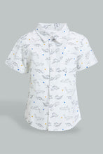 Load image into Gallery viewer, Redtag-White-Dino-Printed-Short-Sleeve-Shirt-Colour:White,-Filter:Infant-Boys-(3-to-24-Mths),-Infant-Boys-Shirts,-New-In,-New-In-INB,-Non-Sale,-S22B,-Section:Kidswear,-TBL-Infant-Boys-3 to 24 Months
