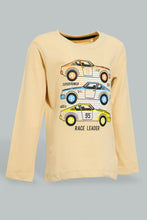 Load image into Gallery viewer, Redtag-Beige-Car-Long-Sleeve-T-Shirt-Long-Sleeves-Infant-Boys-3 to 24 Months
