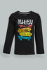 Redtag-Black-Skate-Board-Long-T-Shirt-Long-Sleeves-Infant-Boys-3 to 24 Months