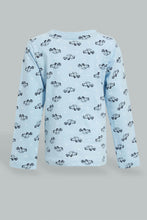 Load image into Gallery viewer, Redtag-Blue-Car-Printed-Long-Sleeve-T-Shirt-Long-Sleeves-Infant-Boys-3 to 24 Months
