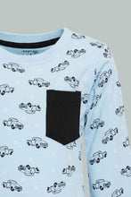 Load image into Gallery viewer, Redtag-Blue-Car-Printed-Long-Sleeve-T-Shirt-Long-Sleeves-Infant-Boys-3 to 24 Months
