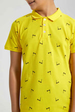 Load image into Gallery viewer, Redtag-Yellow-Scooty-Bike-Aop-Polo-Polo-Shirts-Senior-Boys-9 to 14 Years
