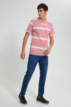 Load image into Gallery viewer, Redtag-Pink-Striper-T-Shirt-Striped-Men&#39;s-
