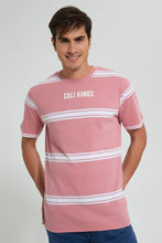 Load image into Gallery viewer, Redtag-Pink-Striper-T-Shirt-Striped-Men&#39;s-
