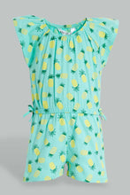 Load image into Gallery viewer, Redtag-Mint-Printed-Playsuit-Jumpsuits-Infant-Girls-3 to 24 Months
