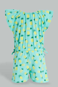 Redtag-Mint-Printed-Playsuit-Jumpsuits-Infant-Girls-3 to 24 Months