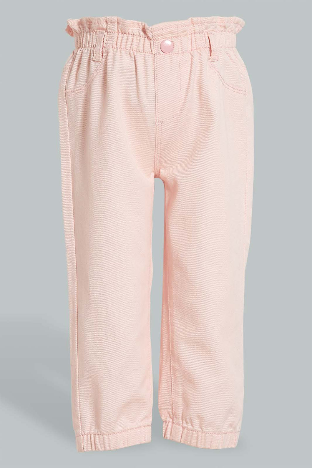 Redtag-Pink-Coloured-Denim-Jogger-Jeans-Baggy-Fit-Infant-Girls-3 to 24 Months