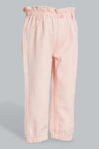 Redtag-Pink-Coloured-Denim-Jogger-Jeans-Baggy-Fit-Infant-Girls-3 to 24 Months