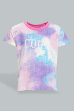 Load image into Gallery viewer, Redtag-Lilac-Tie-Die-Jesrey-Top-And-Bottom-Set-Sets-Infant-Girls-3 to 24 Months
