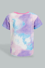 Load image into Gallery viewer, Redtag-Lilac-Tie-Die-Jesrey-Top-And-Bottom-Set-Sets-Infant-Girls-3 to 24 Months
