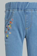 Load image into Gallery viewer, Redtag-Lightwash-Embroideredroidered-Jegging-Jeggings-Infant-Girls-3 to 24 Months
