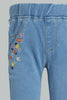 Redtag-Lightwash-Embroideredroidered-Jegging-Jeggings-Infant-Girls-3 to 24 Months