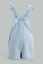 Load image into Gallery viewer, Redtag-Pink-Denim-Light-Wash-Dungree-Jumpsuits-Infant-Girls-3 to 24 Months
