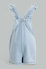 Redtag-Pink-Denim-Light-Wash-Dungree-Jumpsuits-Infant-Girls-3 to 24 Months