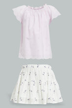 Load image into Gallery viewer, Redtag-Lilac-Schiffly-Top-With-Lino-Dobby-Skirt-Colour:Lilac,-Filter:Infant-Girls-(3-to-24-Mths),-Infant-Girls-Sets,-New-In,-New-In-ING,-Non-Sale,-S22B,-Section:Kidswear-Infant-Girls-3 to 24 Months
