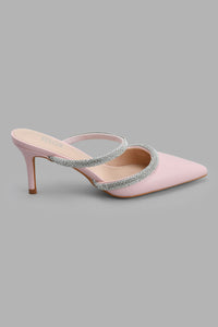 Redtag-Pink-Mule-With-Diamante-Court-Shoes-Women's-