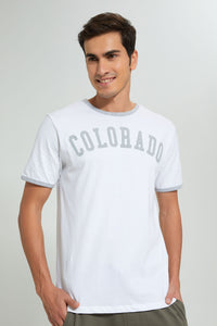 Redtag-White-Colorado-T-Shirt-Graphic-Prints-Men's-