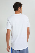 تنزيل الصورة على معرض الصور، Redtag-White-Long-Length-Scoop-Heim-T-Shirt-Graphic-Prints-Men&#39;s-
