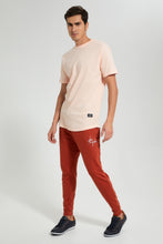 Load image into Gallery viewer, Redtag-Pink-Long-Length-Scoop-Heim-T-Shirt-Graphic-Prints-Men&#39;s-
