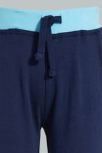 تنزيل الصورة على معرض الصور، Redtag-Navy-And-Blue-Active-Pant-(2-Pack)-Joggers-Infant-Boys-3 to 24 Months
