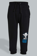 تنزيل الصورة على معرض الصور، Redtag-Black-And-Grey-Printed-Active-Pants-(2-Pack)-Joggers-Infant-Boys-3 to 24 Months
