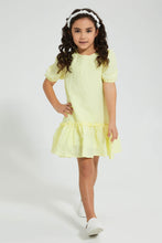 Load image into Gallery viewer, Redtag-Yellow-Jacquard-Knit-Dress-Colour:Yellow,-Filter:Girls-(2-to-8-Yrs),-Girls-Dresses,-New-In,-New-In-GIR,-Non-Sale,-S22B,-Section:Kidswear-Girls-2 to 8 Years
