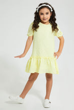 Load image into Gallery viewer, Redtag-Yellow-Jacquard-Knit-Dress-Colour:Yellow,-Filter:Girls-(2-to-8-Yrs),-Girls-Dresses,-New-In,-New-In-GIR,-Non-Sale,-S22B,-Section:Kidswear-Girls-2 to 8 Years
