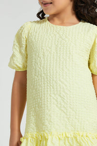 Redtag-Yellow-Jacquard-Knit-Dress-Colour:Yellow,-Filter:Girls-(2-to-8-Yrs),-Girls-Dresses,-New-In,-New-In-GIR,-Non-Sale,-S22B,-Section:Kidswear-Girls-2 to 8 Years