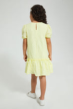 Load image into Gallery viewer, Redtag-Yellow-Jacquard-Knit-Dress-Colour:Yellow,-Filter:Girls-(2-to-8-Yrs),-Girls-Dresses,-New-In,-New-In-GIR,-Non-Sale,-S22B,-Section:Kidswear-Girls-2 to 8 Years
