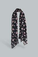 Load image into Gallery viewer, Redtag-Black-Grilled-Printed-Scarf-Fashion-Scarves-Women-
