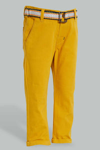 Redtag-Mustard-Belted-Casual-Trouser-Character,-Colour:Mustard,-Filter:Infant-Boys-(3-to-24-Mths),-Infant-Boys-Trousers,-New-In,-New-In-INB,-Non-Sale,-S22B,-Section:Kidswear,-TBL-Infant-Boys-3 to 24 Months