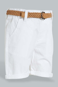 Redtag-White-Convass-Belt-Chino-Short-Character,-Colour:White,-Filter:Infant-Boys-(3-to-24-Mths),-Infant-Boys-Shorts,-New-In,-New-In-INB,-Non-Sale,-S22B,-Section:Kidswear,-TBL-Infant-Boys-3 to 24 Months