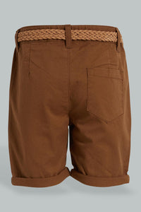 Redtag-Brown-Convass-Belt-Chino-Short-Character,-Colour:Brown,-Filter:Infant-Boys-(3-to-24-Mths),-Infant-Boys-Shorts,-New-In,-New-In-INB,-Non-Sale,-S22B,-Section:Kidswear,-TBL-Infant-Boys-3 to 24 Months