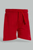 Redtag-Red-Slub-Jersey-Active-Short-Active-Shorts-Infant-Boys-3 to 24 Months