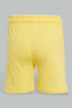 Redtag-Yellow-Slub-Jersey-Active-Short-Active-Shorts-Infant-Boys-3 to 24 Months