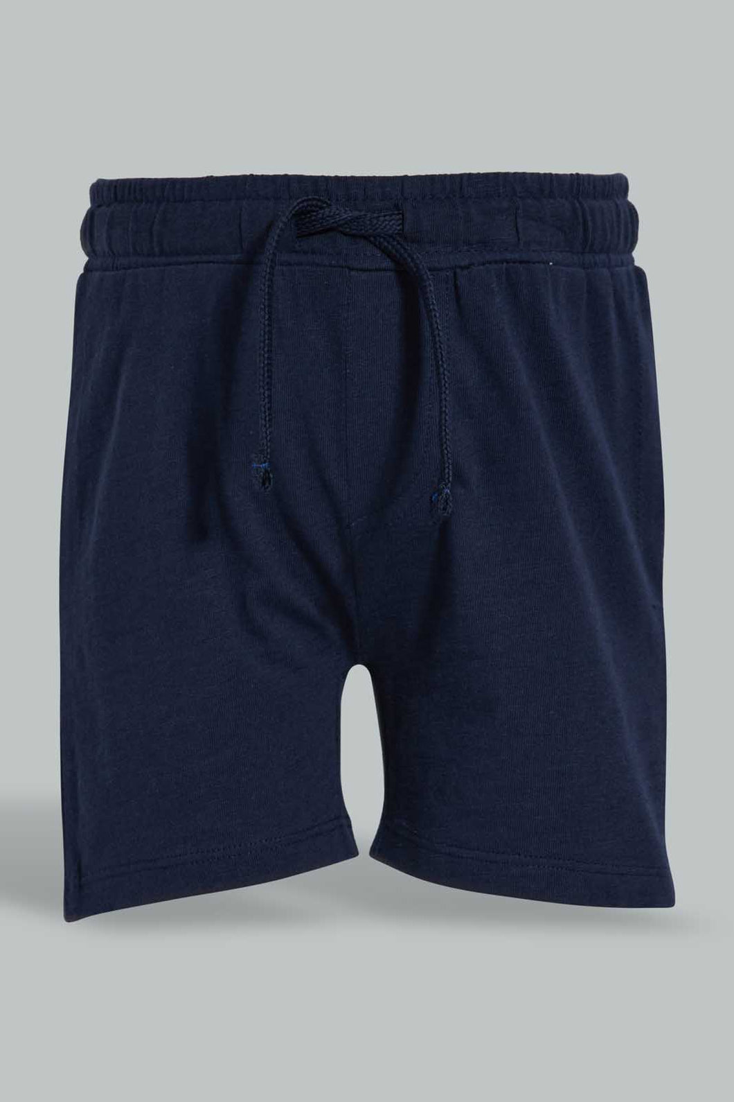 Redtag-Navy-Slub-Jersey-Active-Short-Active-Shorts-Infant-Boys-3 to 24 Months