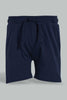 Redtag-Navy-Slub-Jersey-Active-Short-Active-Shorts-Infant-Boys-3 to 24 Months