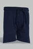 Redtag-Navy-Slub-Jersey-Active-Short-Active-Shorts-Infant-Boys-3 to 24 Months