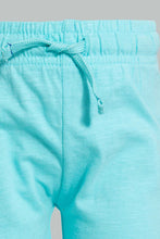 تنزيل الصورة على معرض الصور، Redtag-Blue-Slub-Jersey-Active-Short-Active-Shorts-Infant-Boys-3 to 24 Months
