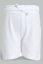 تنزيل الصورة على معرض الصور، Redtag-White-Slub-Jersey-Active-Short-Active-Shorts-Infant-Boys-3 to 24 Months
