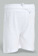 تنزيل الصورة على معرض الصور، Redtag-White-Slub-Jersey-Active-Short-Active-Shorts-Infant-Boys-3 to 24 Months
